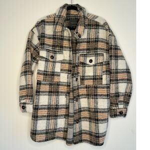 Plaid Women's Jacket - Black, White, Tan